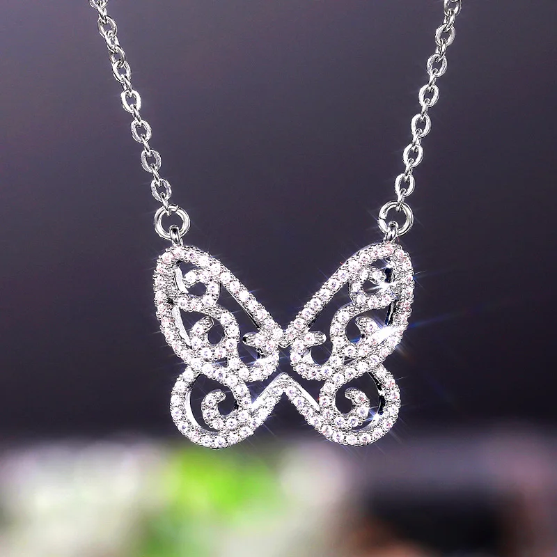 

Exquisite Wedding Engagement Party Jewelry for Women Elegant Butterfly Pendant Necklace Daily Collocation Accessories