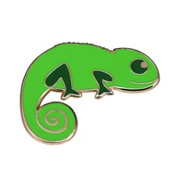 cartoon chameleon green lizard jewelry gift pin wrapfashionable creative cartoon brooch lovely enamel badge clothing accessories