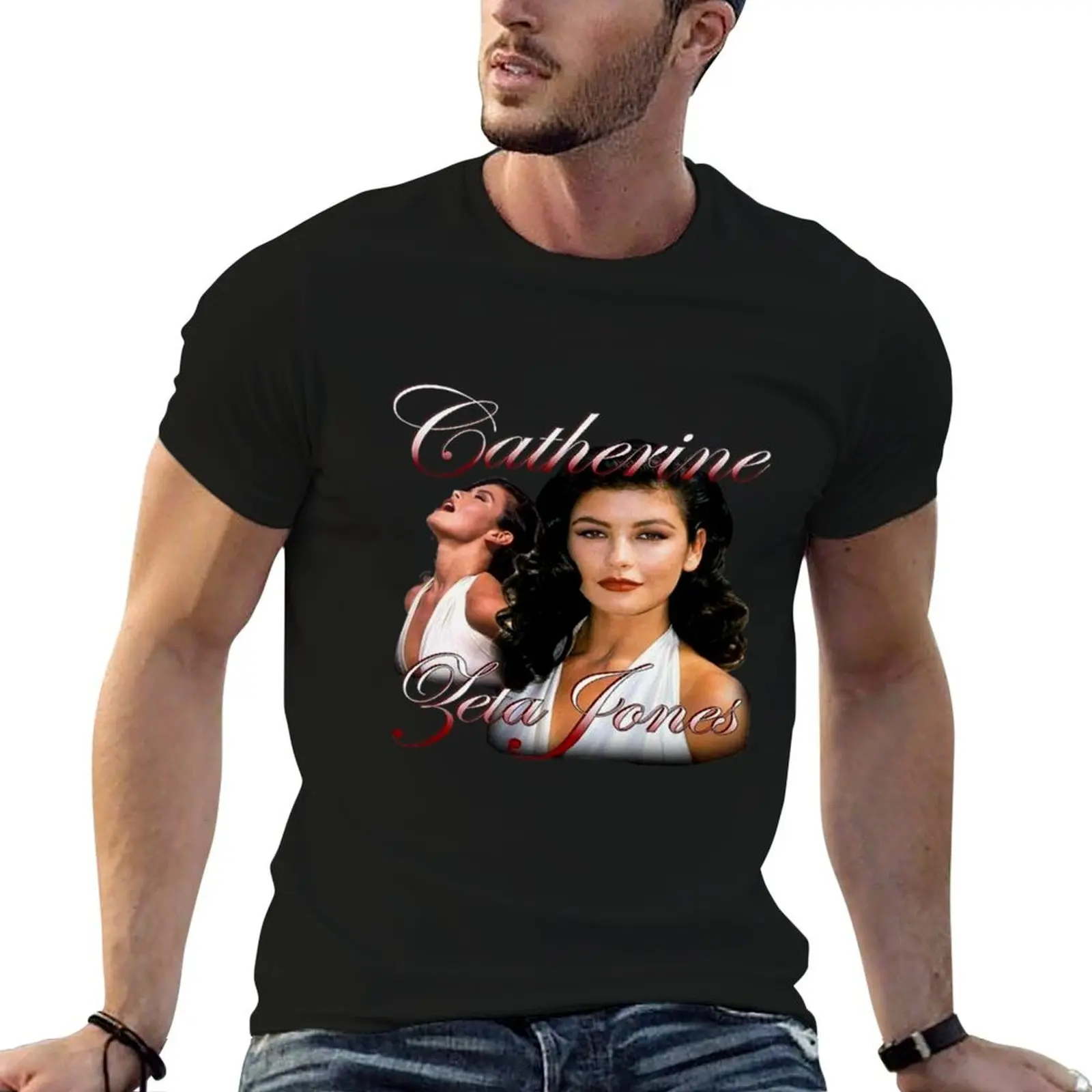 Футболка Catherine Zeta Jones футболка топы винтажная рубашка с аниме синие архивные