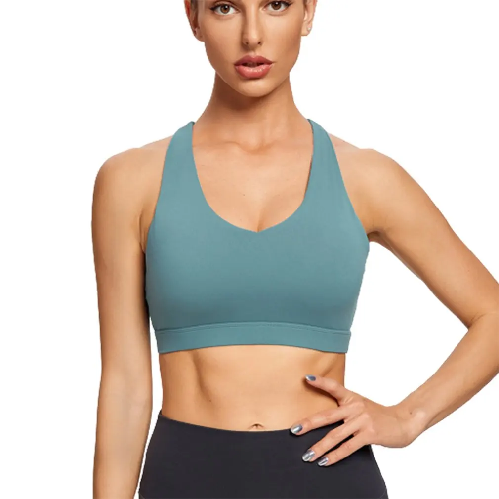 

2022 New Nylon Breathable Running Fitness Women Yoga Tops Bra Multifunctional Support Gathering Shape Bra Outdoor Sports Bra