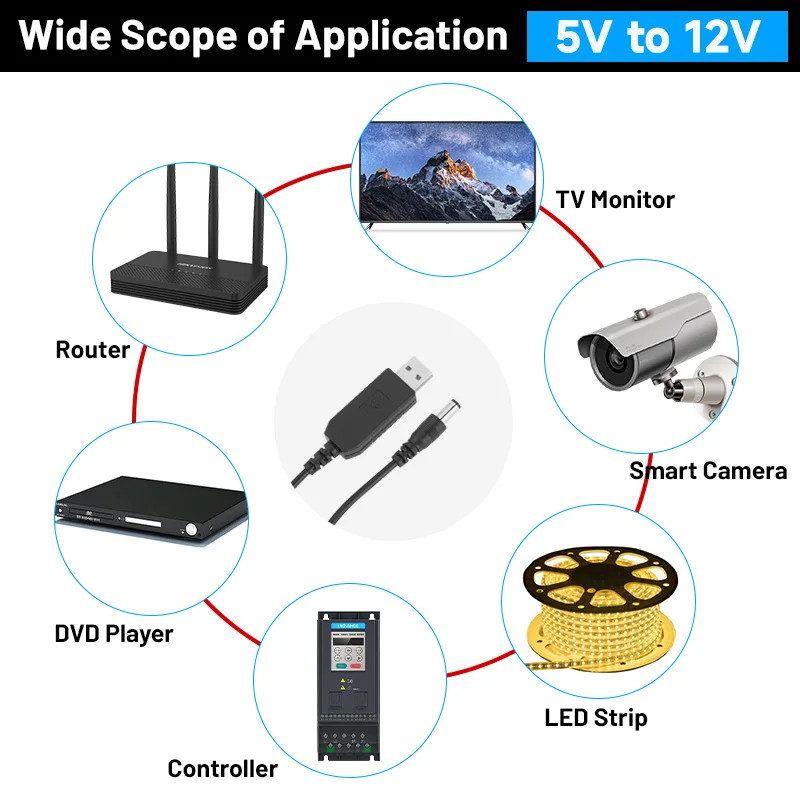 5 5*2 1 мм USB Power Boost Line В в DC 12 Converter Линейный преобразователь с головкой 8DC