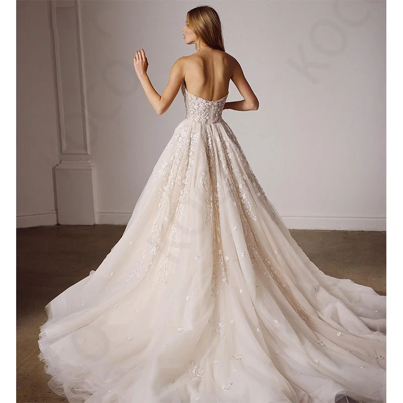 

VIKTORIA Charming Boho Sexy Wedding Dresses 2022 A-line Appliques Backless Bridal Gowns Custom Made For Women Vestidos De Noiva