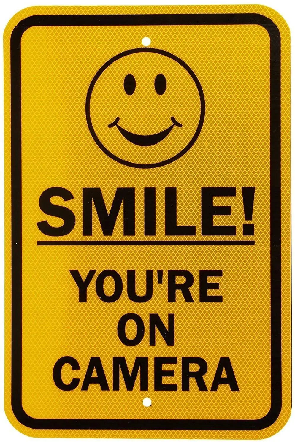 

Smile! You're On Camera Metal Tin Sign Plaque Wall Decor Art Shabby Chic Gift Suitable for Indoor/Outdoor 12x8 Inch