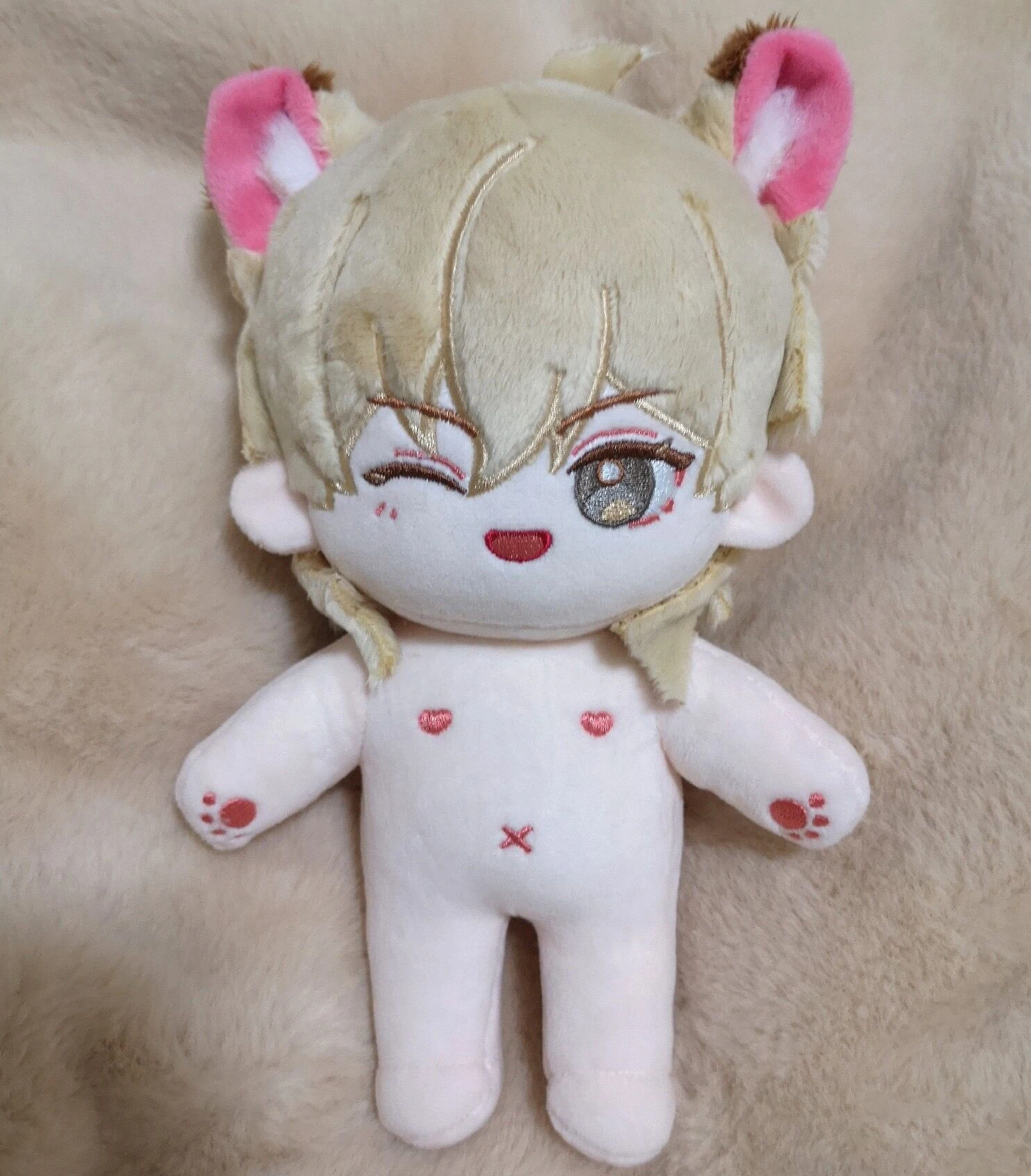 

Anime Game Ensemble Stars Hakaze Kaoru 20cm Cosplay Cute Animal Ear Plushie Doll Body Stuffed Doll Change Clothes Gift