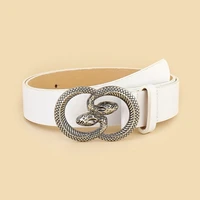 pu belt for women designer female fashion luxury brand belts snake metal buckle jeans decorative waist strap