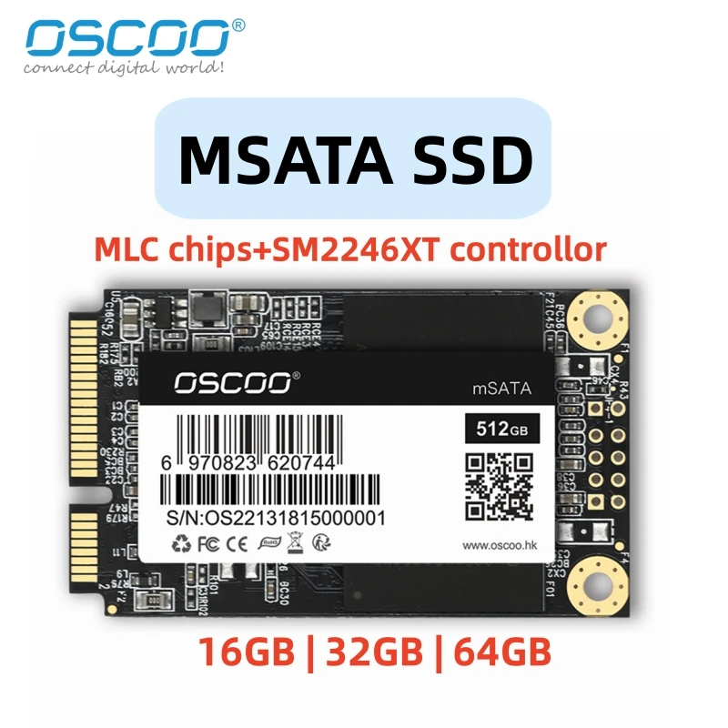 Твердотельный накопитель OSCOO MSATA SSD MINI SATA3 SATA III 6 Гб/с SSD Внутренний накопитель 2D MLC NAND Flash SMI2246XT для компьютера Pos ноутбука