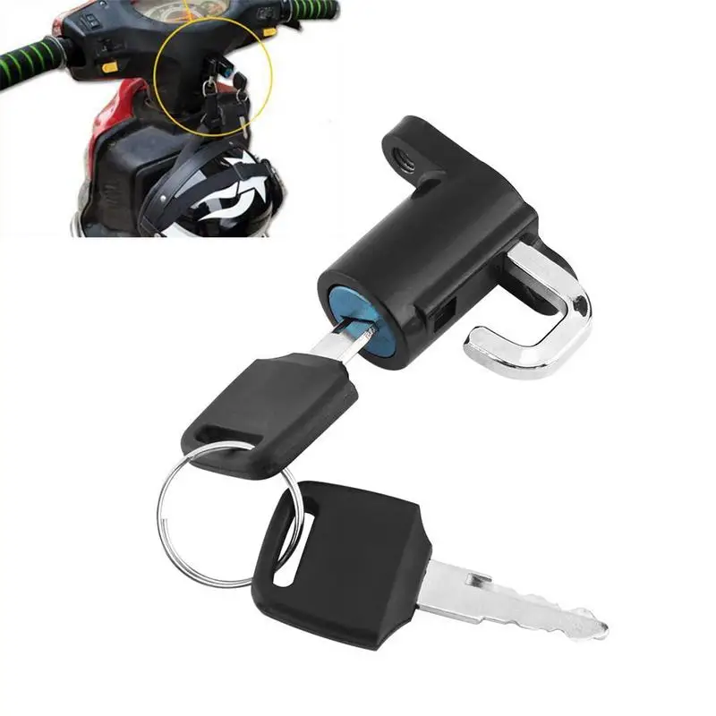 

Motorcycle Helmet Lock Motorbike Bike Helmet Lock CarStyling Hanging Hook Helmet Lock Hook With 2 Keys Set Universal