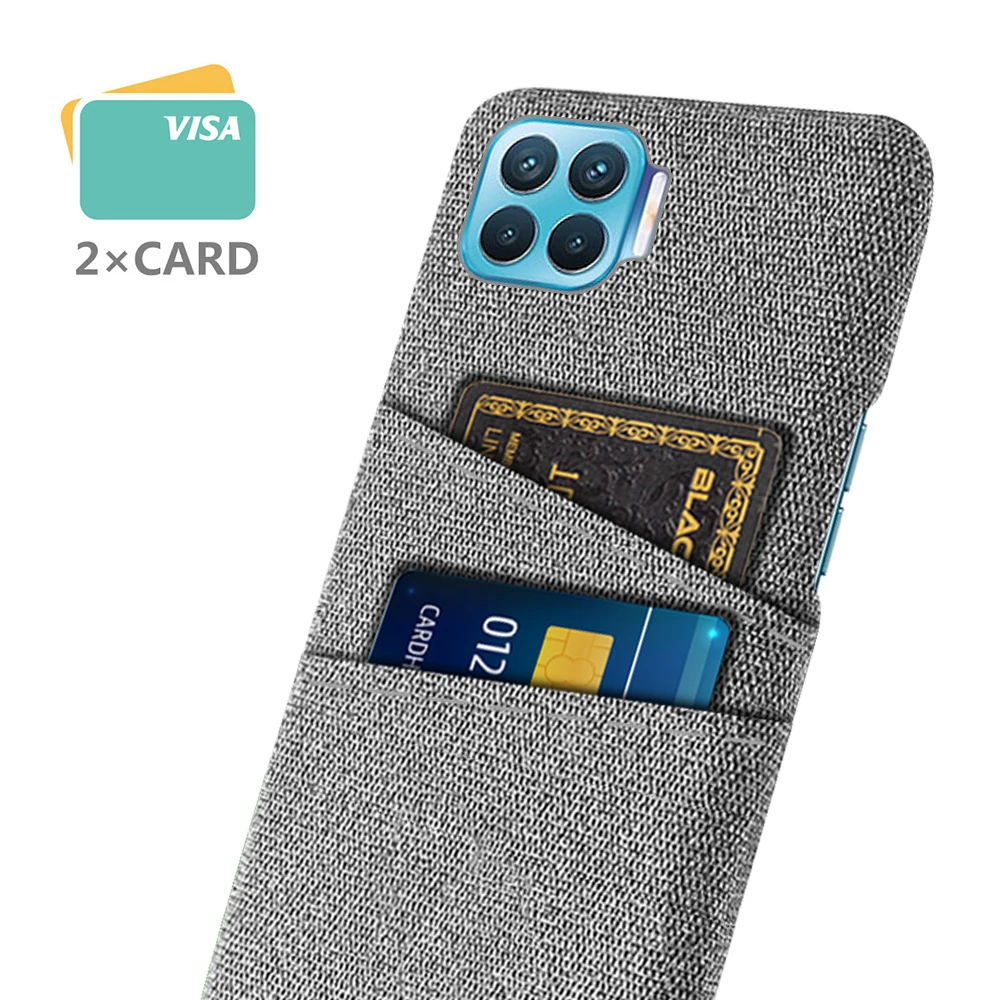 

Reno 4 Lite Case For OPPO F17 Pro Luxury Fabric Dual Card Phone Cover For OPPO Reno4 Lite CPH2125 A93 F17Pro Case Coque Funda