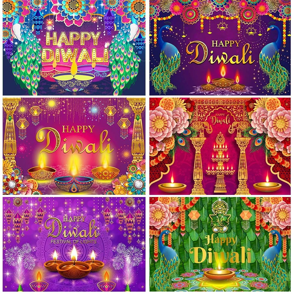 Фон для фотосъемки с изображением индийских традиционных фонарей Deepavali