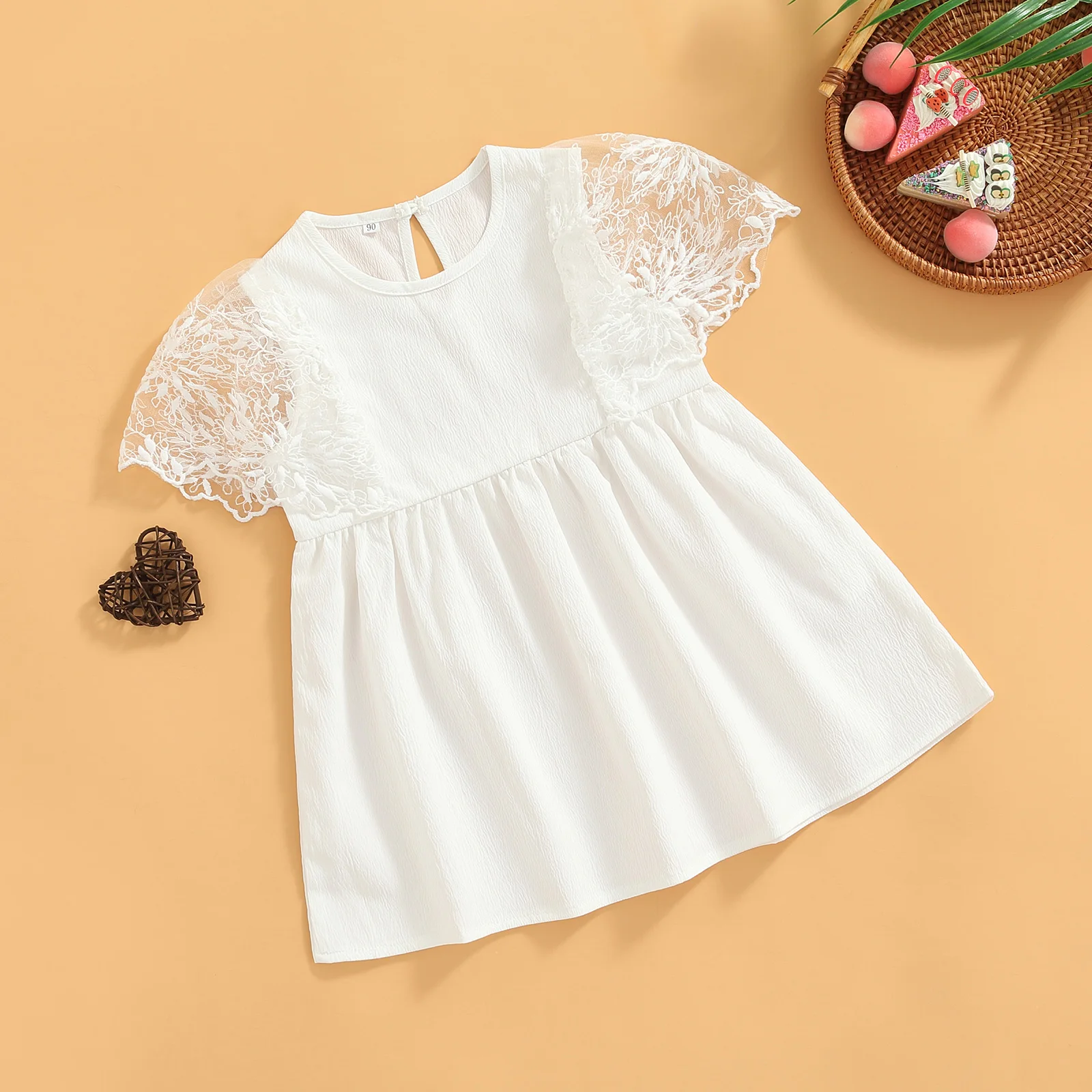 

Toddler Kid Girls Dress Lace Tutu Party Dresses For Girls Birthday Wedding Party Baptism Dress D01