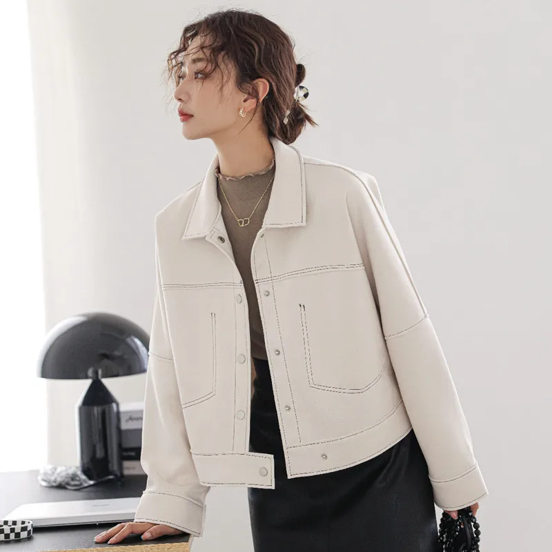 

2022 casual jacket long-sleeved temperament all-match short women's coat spring new short coat top beige