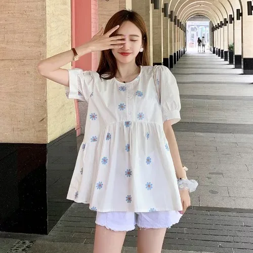 

Spring 2022 Maternity short sleeve shirt large size maternity dress2022
