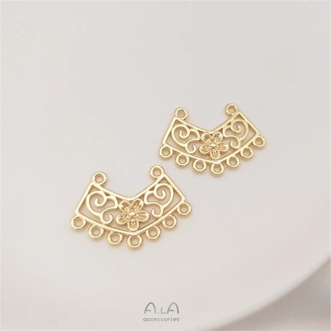 14-каратное золото аксессуары пористые кисточки цепочки для свитера подвески