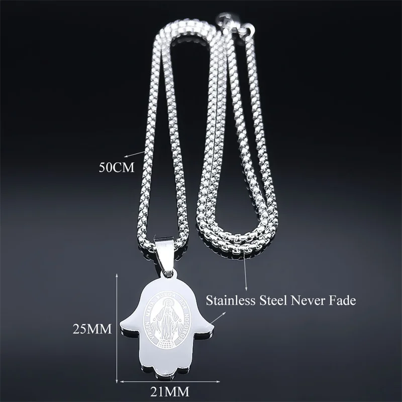 Ожерелье Девы Марии Фатимы из нержавеющей стали золотого цвета