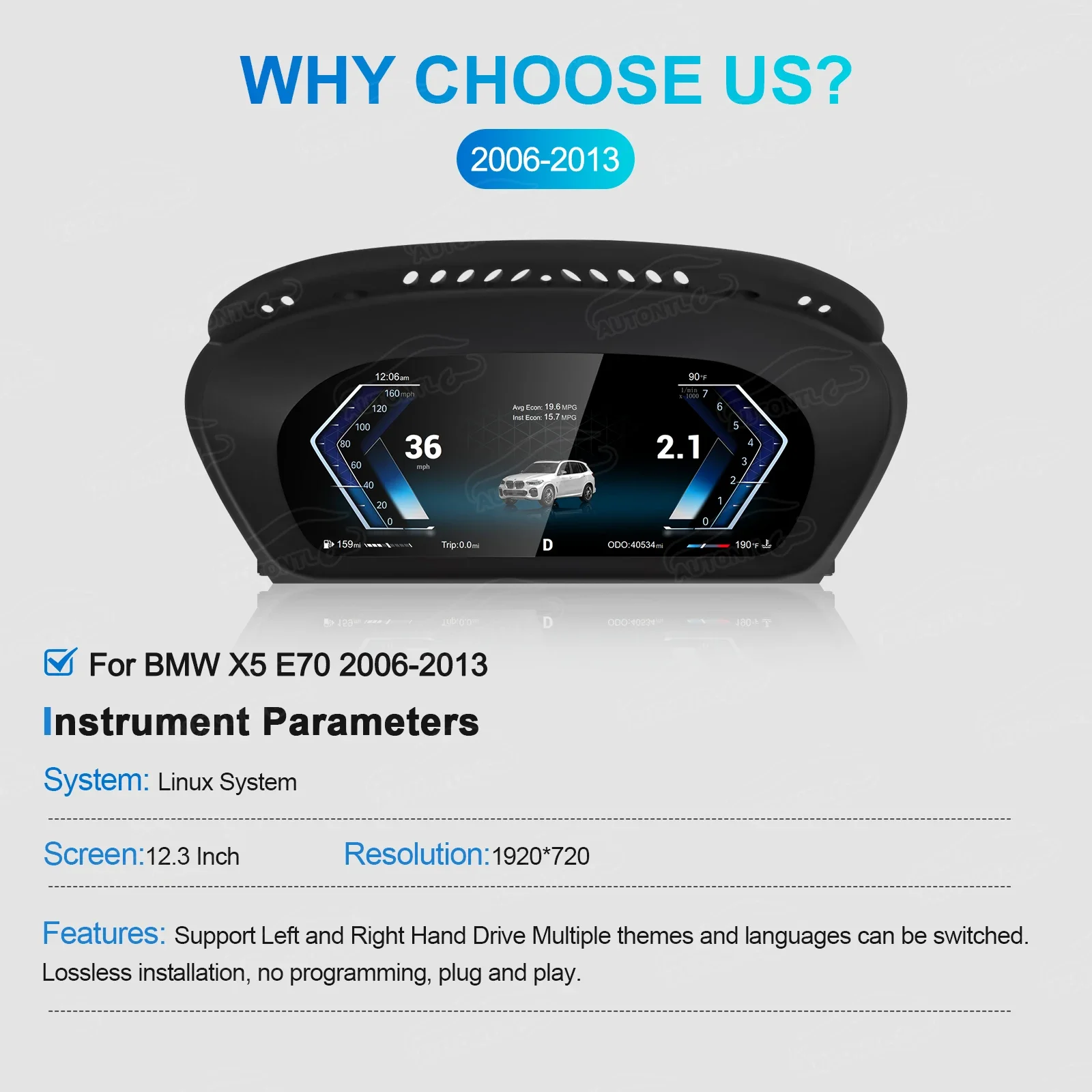 Navihua для BMW X5 E70 2006-2013 новый дизайн автомобильный ЖК-дисплей приборная панель