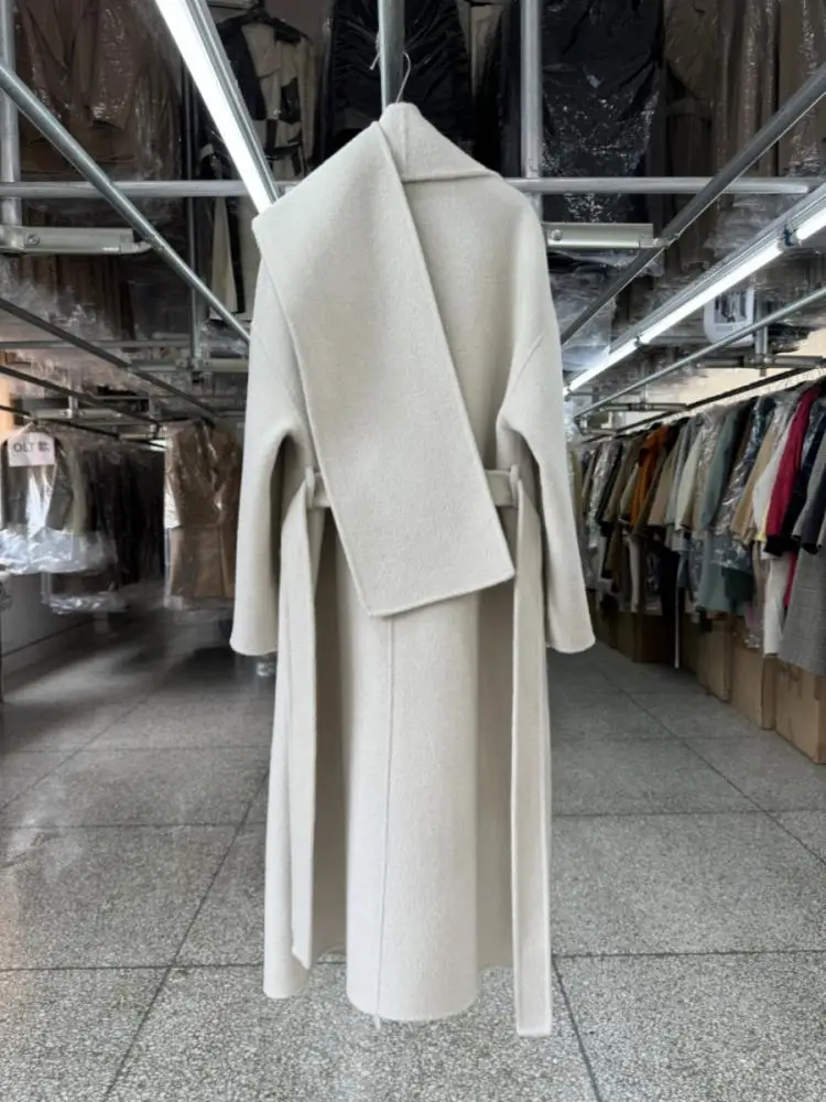 Женское двухстороннее шерстяное пальто