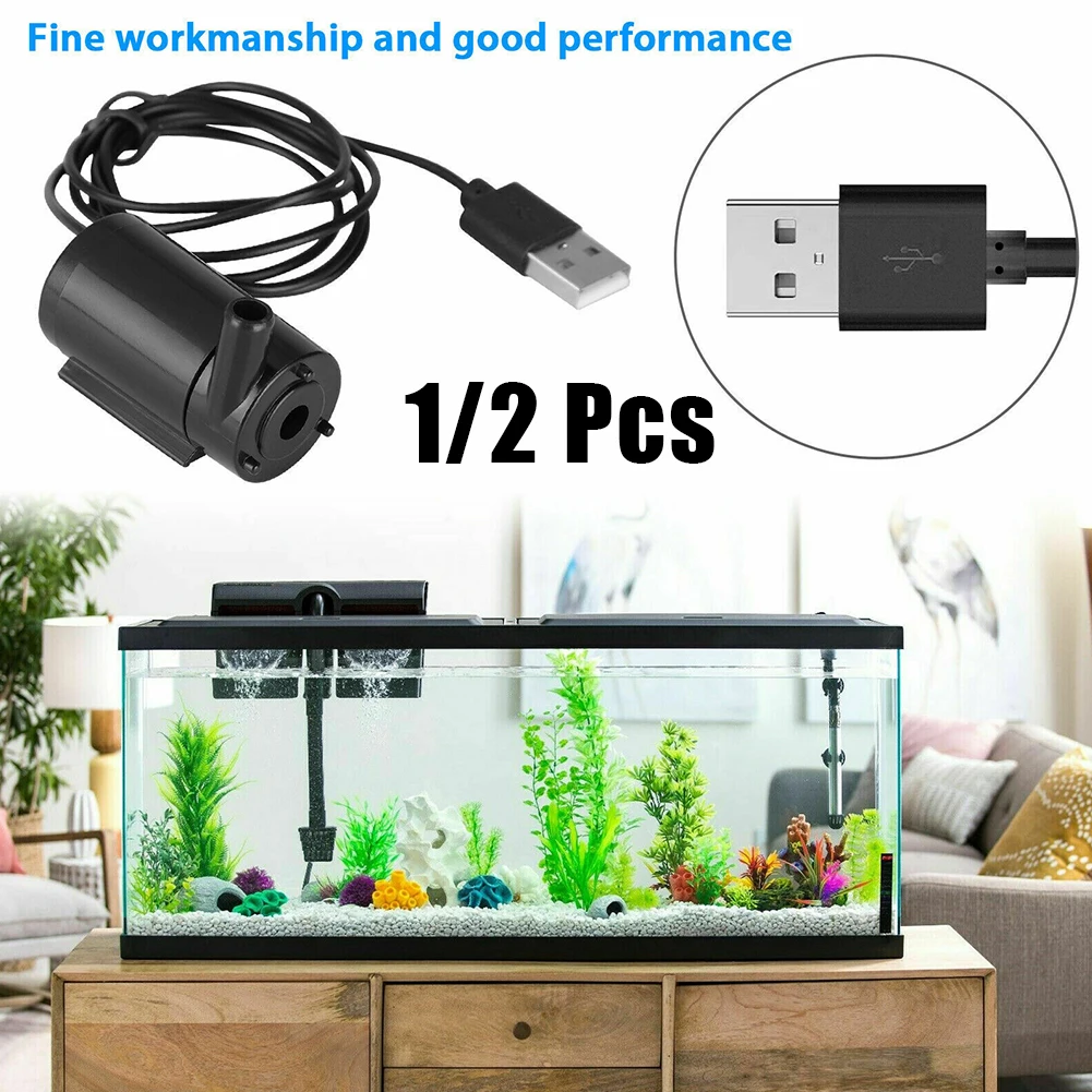 

2 Pcs Aquarium Supplies Pumping Water Fish Tank Fountain USB Submersible Pump For Garden Watering Fountain Etc 5V 1.0A
