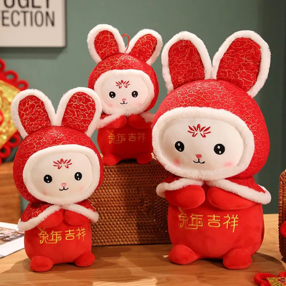 

Мягкая набивная кукла-животное 2023, кукла-талисман на новый год, кролик, талисман на год, восхитительное украшение