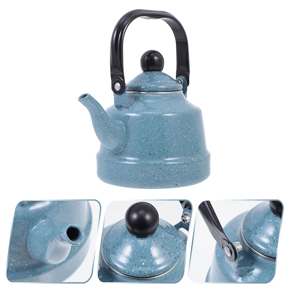 

Enamel Kettle Household Tea Serving Pot Teakettle Camping Coffee Maker Boiling Water Teapot Vintage Decor