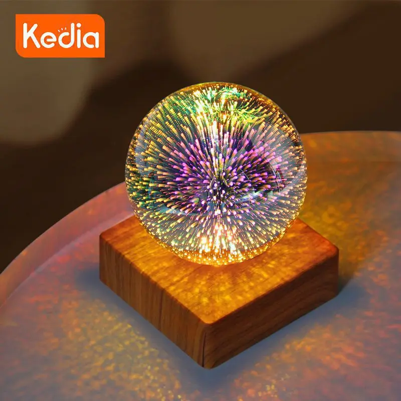 

Usb Plug-in Night Light Creative Table Lamp Valentine's Gift Firework Crystal Ball Lamp Starry Sky Led Colorful Atmosphere