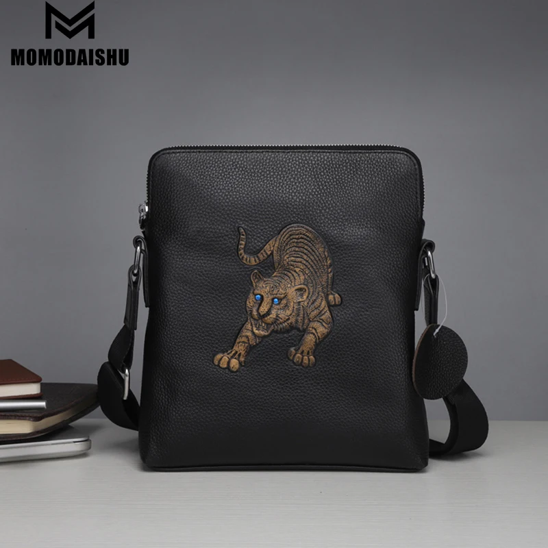 

Genuine Leather Men's Business Shoulder Bag Luxury Design Soft Leather Messenger Bag For Men Elegant Male Crossbody Bag