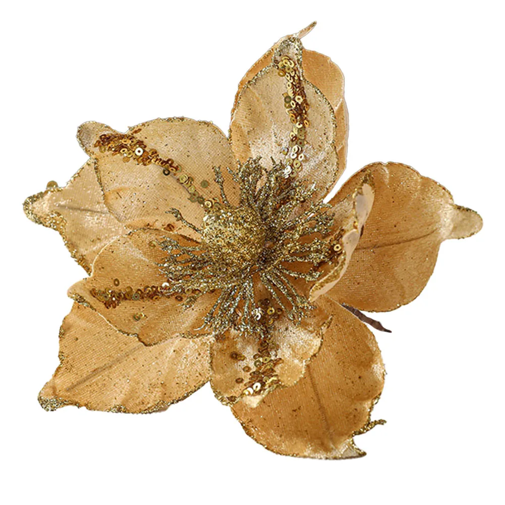 Рождественские блестящие цветы Искусственные рождественские Сверкающий блеск