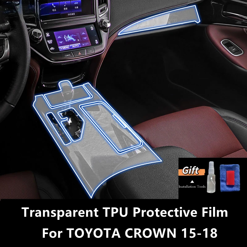 

For TOYOTA CROWN 15-18 Car Interior Center Console Transparent TPU Protective Film Anti-scratch Repair Film Accessories Refit