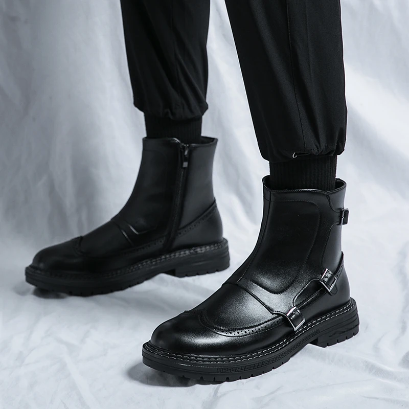 

Autumn and Winter 2022 British Martin Boots Men's Large High Top Breathable Leather Boots Retro Casual Fashion Short Boots