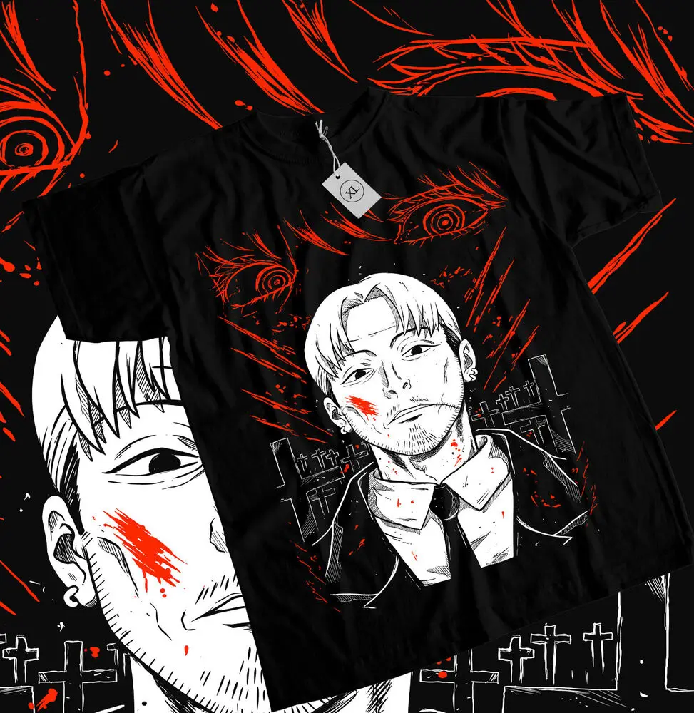 Футболка kishibe с изображением бензопилы мужской деат аниме Фотографическая