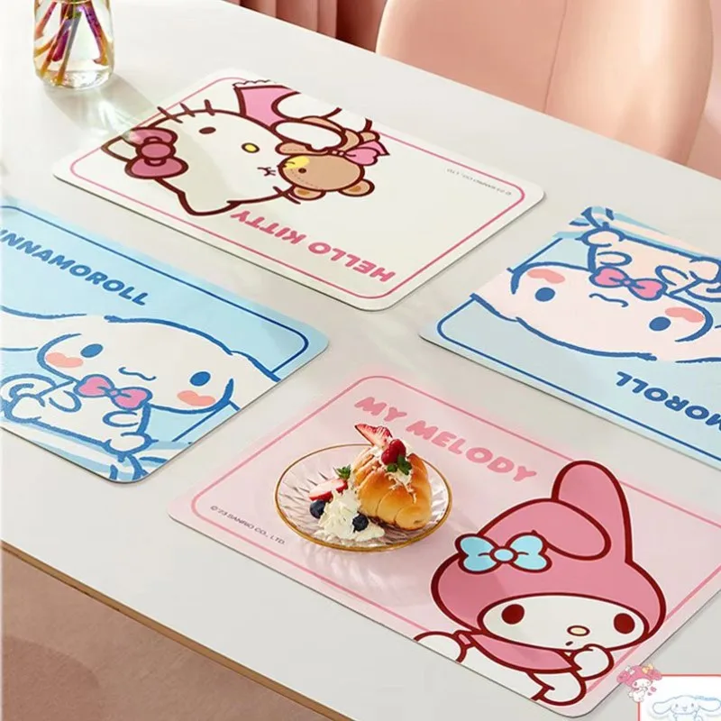 Sanrio Hello Kitty Melody Коврик Для Обеденного Стола Cinnamoroll Водостойкий Маслостойкий