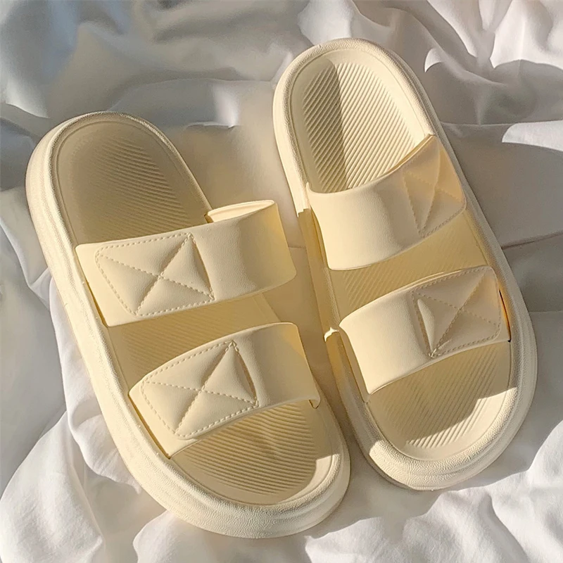 Shevalues Bandage Slippers Women 2023 New Summer Solid Color Women Platform Sandals Home Comfortable Slides Fashion Flip Flops