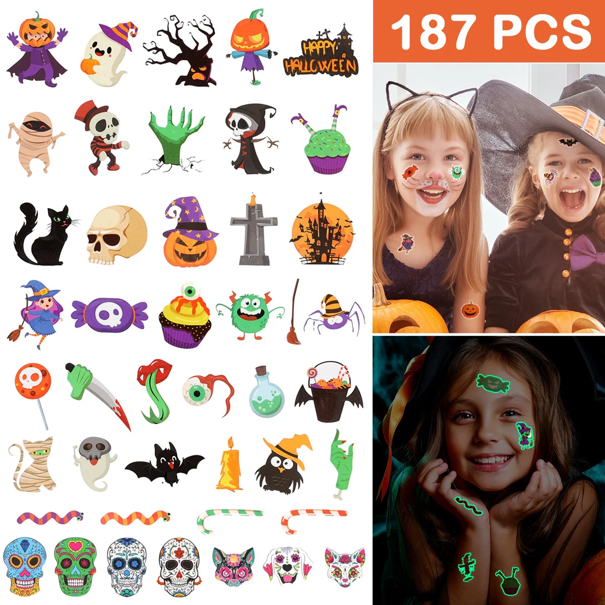 

10 Sheets Party for Kids Stickers Kids Temporary Stickers for Kids