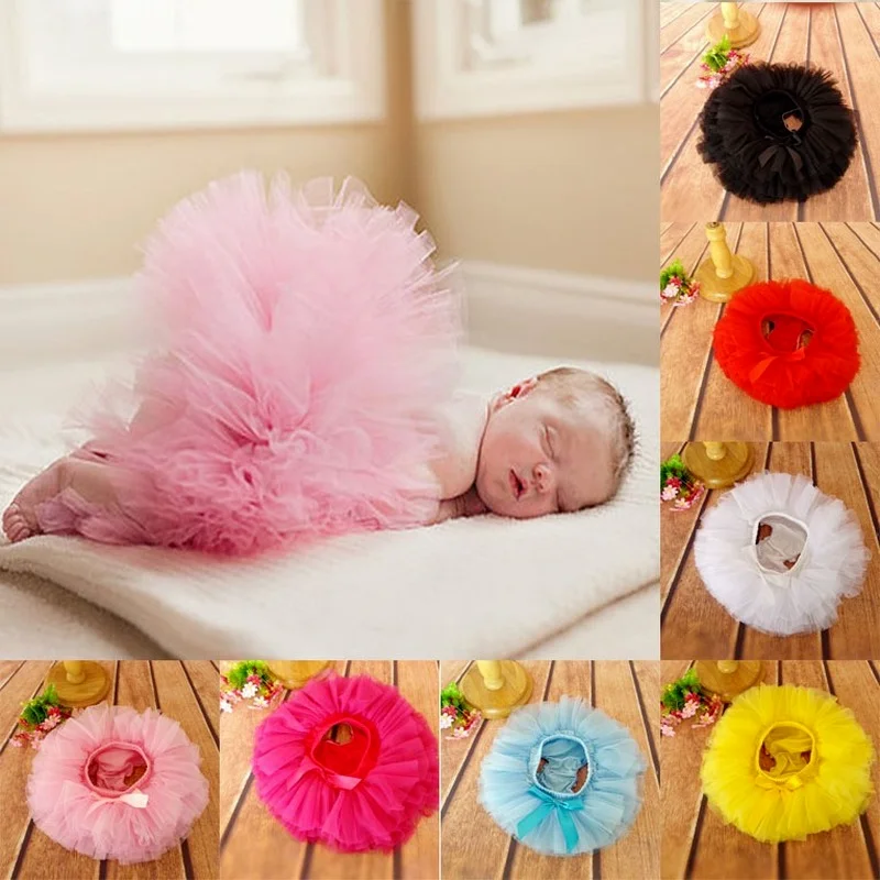 

Baby Girls Tulle Tutu Bloomers Infant Newborn Diapers Cover 2pcs Short Skirts Girls Skirts Rainbow Baby Skirt