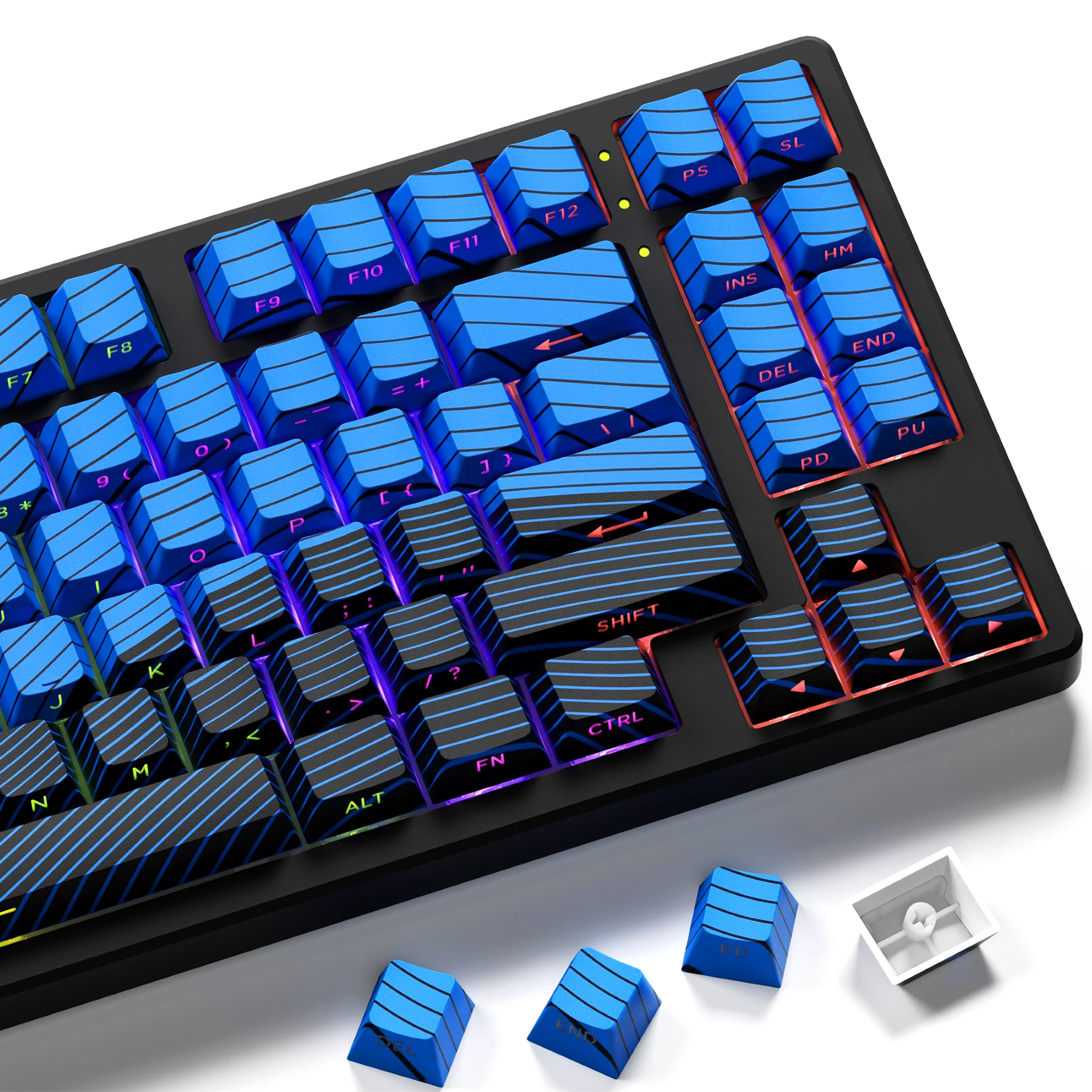 Колпачки для клавиш XVX Blue Contour Line двойная боковая печать вишневый профиль игровые