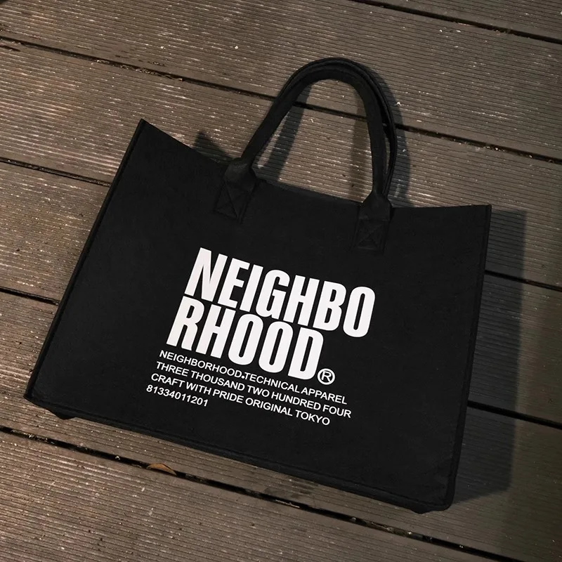 

Большая черная тканевая сумка Neighborhood NBHD