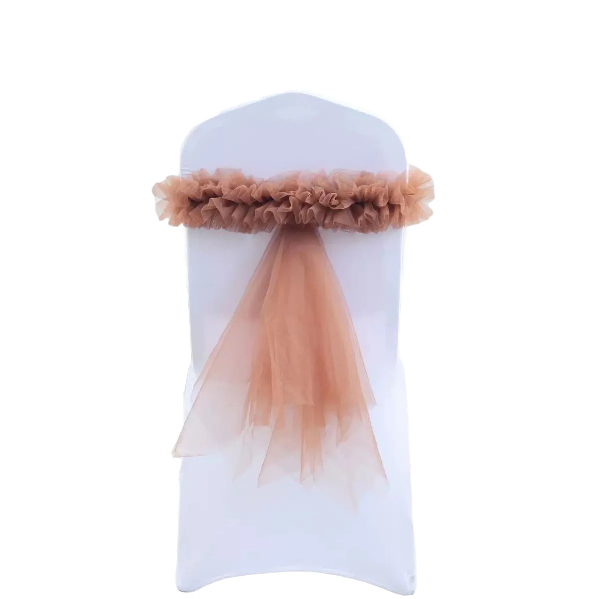

1pcs Organza Sash Tretch Spandex Chair Bow For Wedding Party Event Banquet Home Decorations Wholesale Chair Sashes Knot