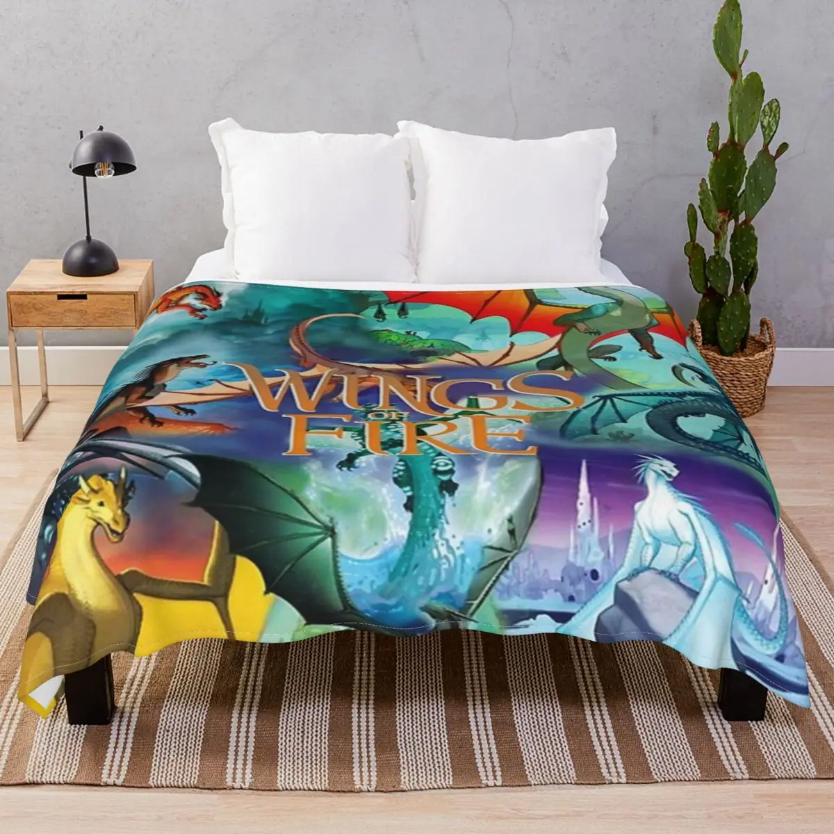 WOF All Dragon Blanket Flannel Winter Ultra-Soft Throw Blankets for Bed Home Couch Travel Cinema
