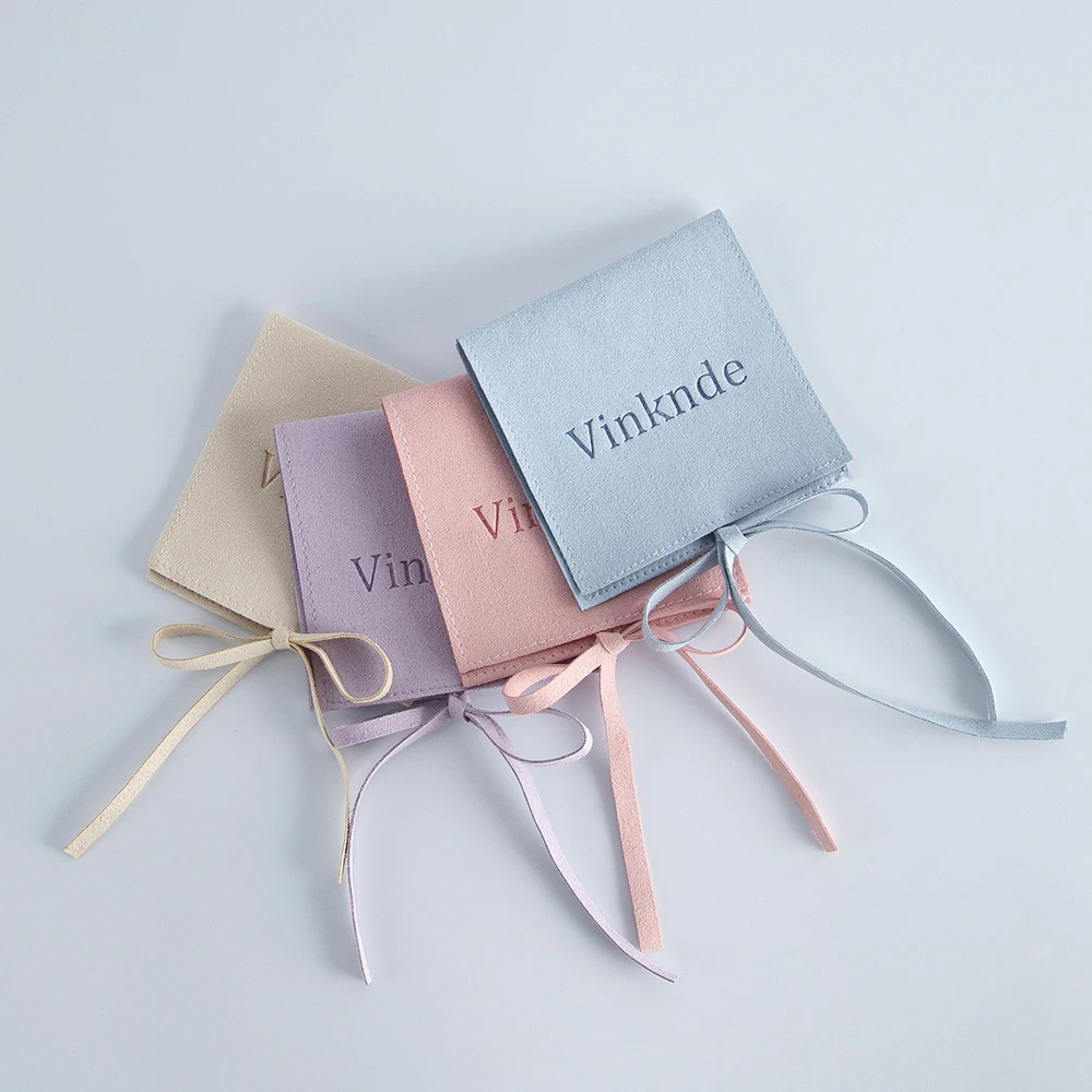 Personalized Logo Microfiber Jewelry Small Gift Bag Wedding Favors For Guests Bulk 100 Eyelashes Lipstick Cosmetic Organizer Ba