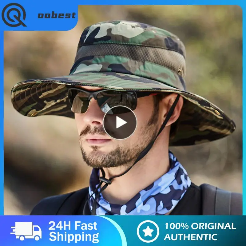 

Men Bucket Hat Tactical Camouflage Outdoor Sports Cap UV Protection Breathable Military Camouflage Hiking Hunting Cap Sun Hat