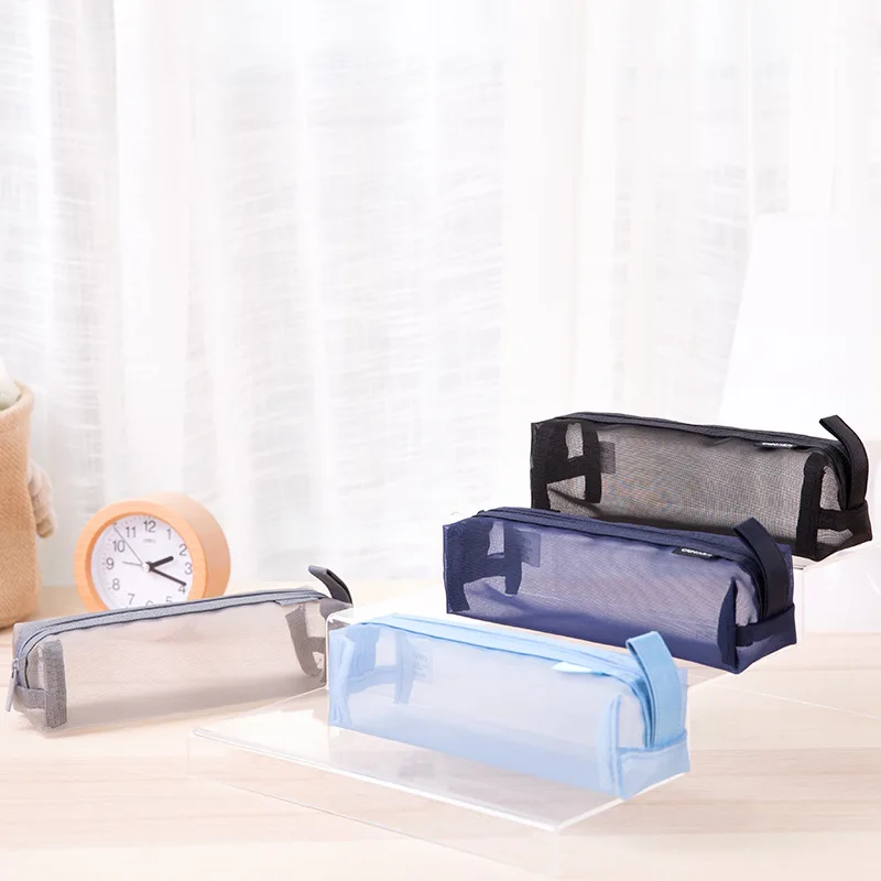 

Прозрачная сумка для карандашей для мужчин и женщин, пенал для учеников средней школы, коробка для канцелярских принадлежностей, вместител...