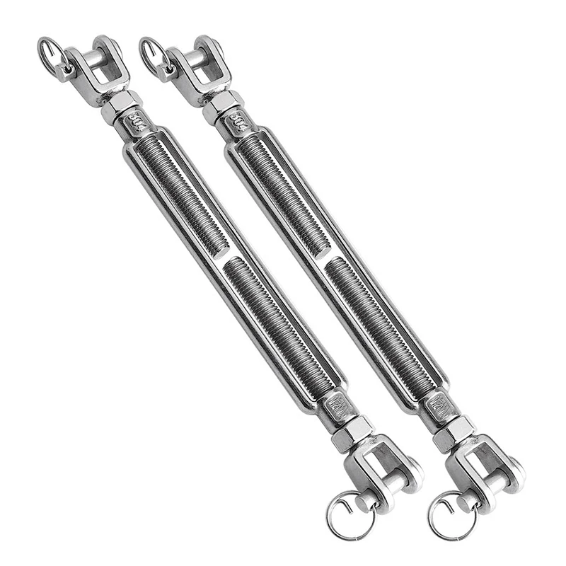 

Stainless Steel M 12 Jaw And Jaw Turnbuckle Stainless Steel Turnbuckle For Tensioning Cable Rope Chain 2200 Lbs Load (2PCS)