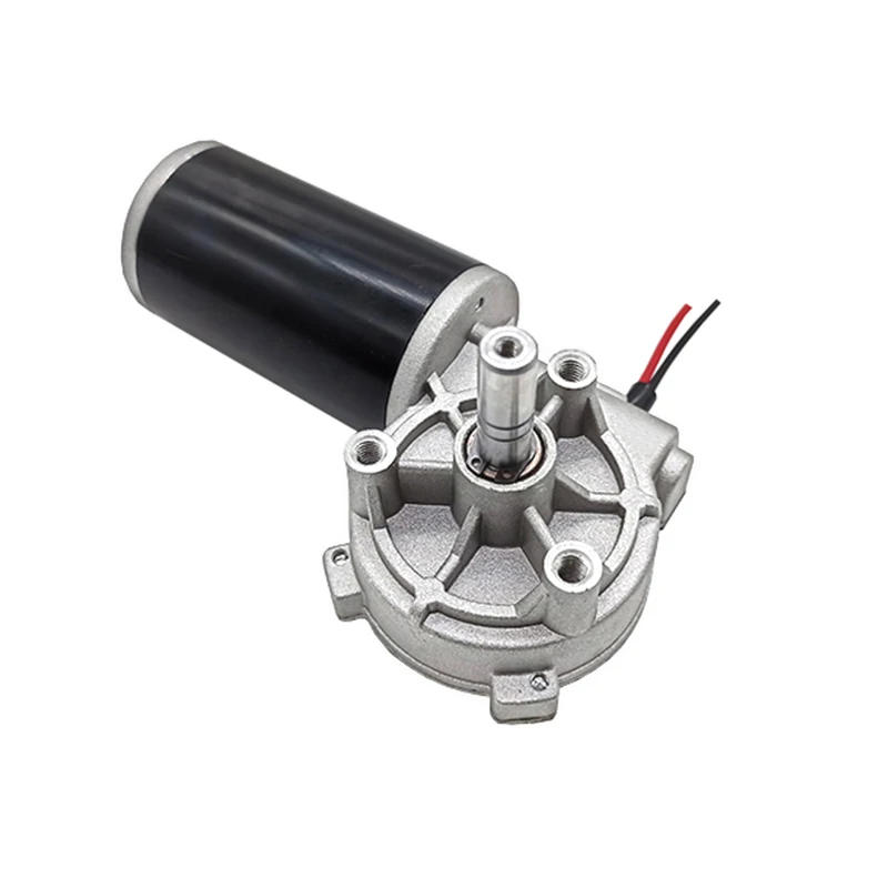 

49mm 12V 24V 36V 48V Worm Gear Forward And Reverse 40kg.cm Left Angle Electrical 40W Worm Gear Brushed DC Motor