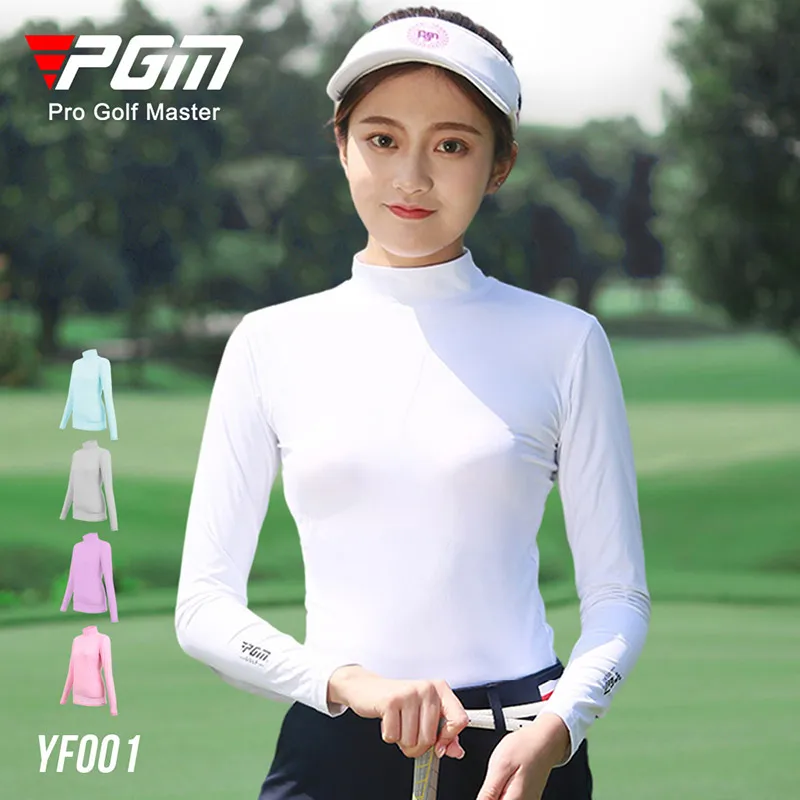 PGM Casual Ultra Thin Breathable Golf Shirt Women Sun Protection Ice Silk Summer Ladies long sleeve loose Golf Training T Shirts