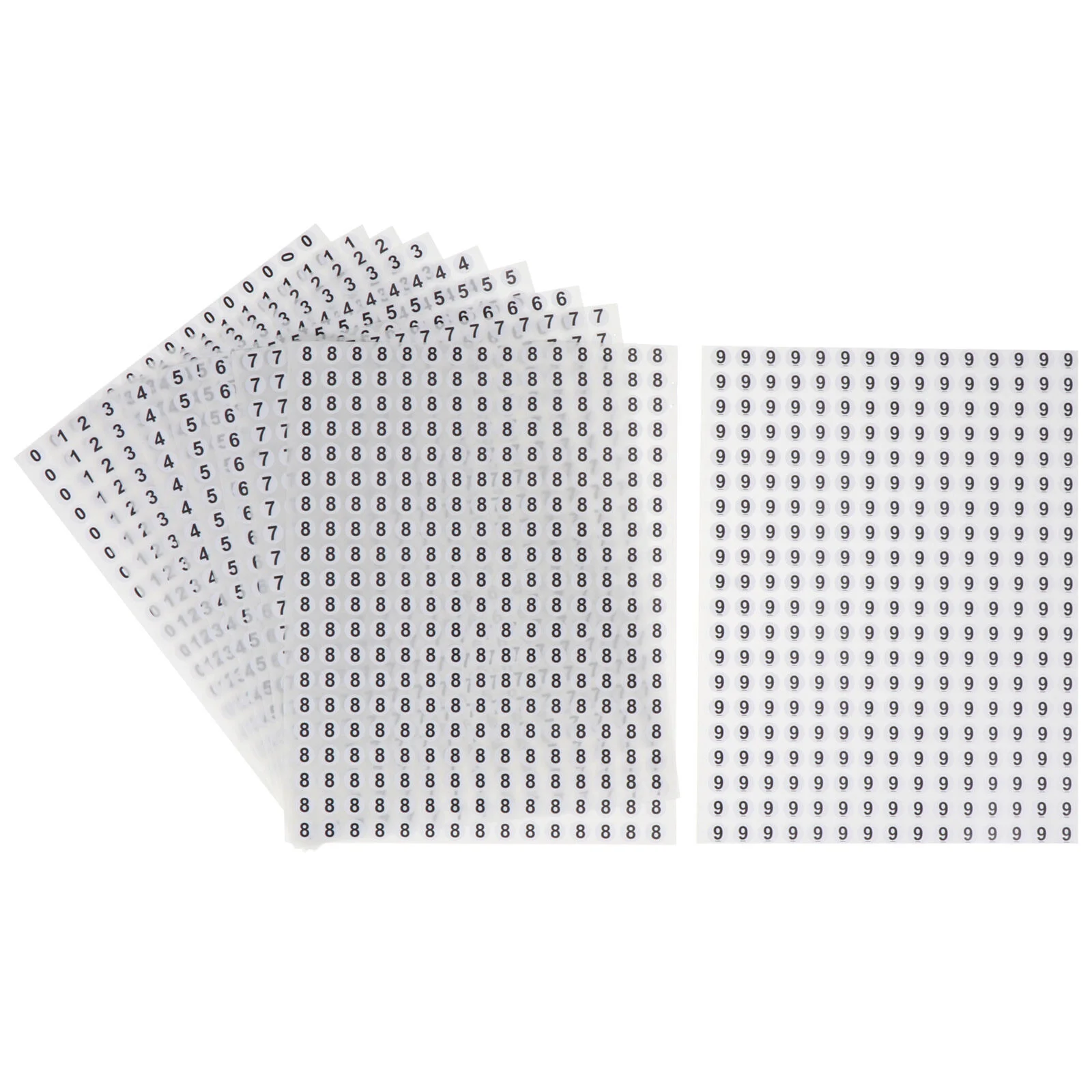 

6000 Pcs Number Tags Stickers Indoor Self-adhesive Paster Label 24X19cm Round Serial White
