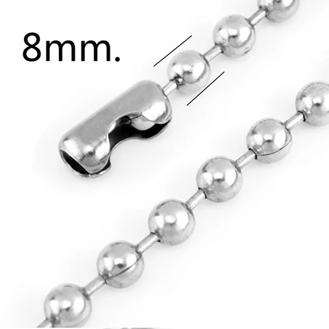 Женский браслет из бусин, браслет из нержавеющей стали в стиле панк с большим шариком, 6 мм/8 мм