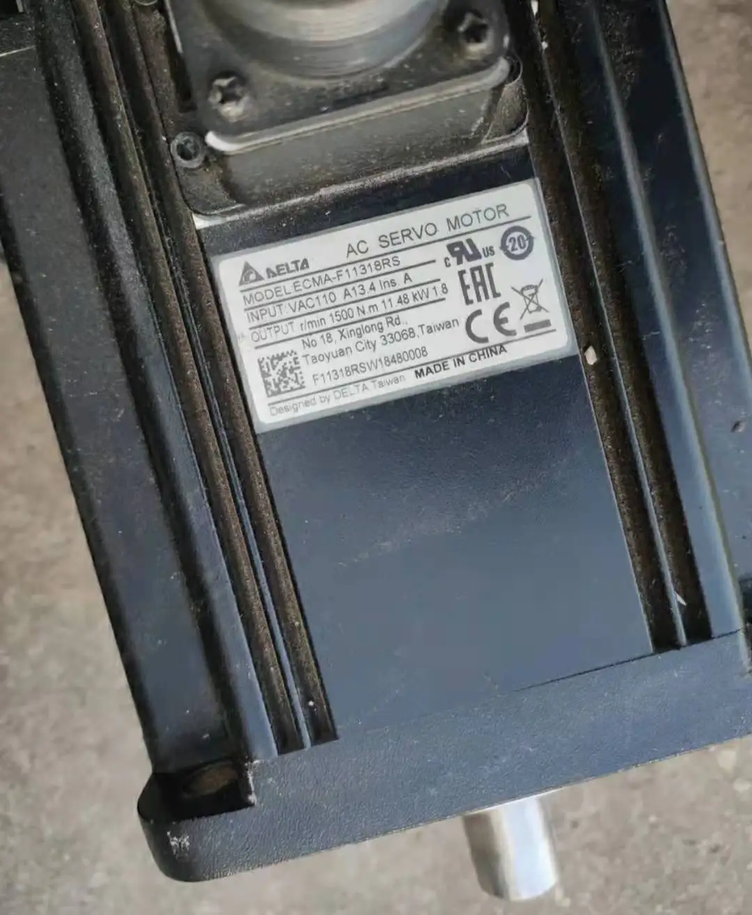 

Used Delta Ac Servo Motor ECMA-F11318RS without built-in brake