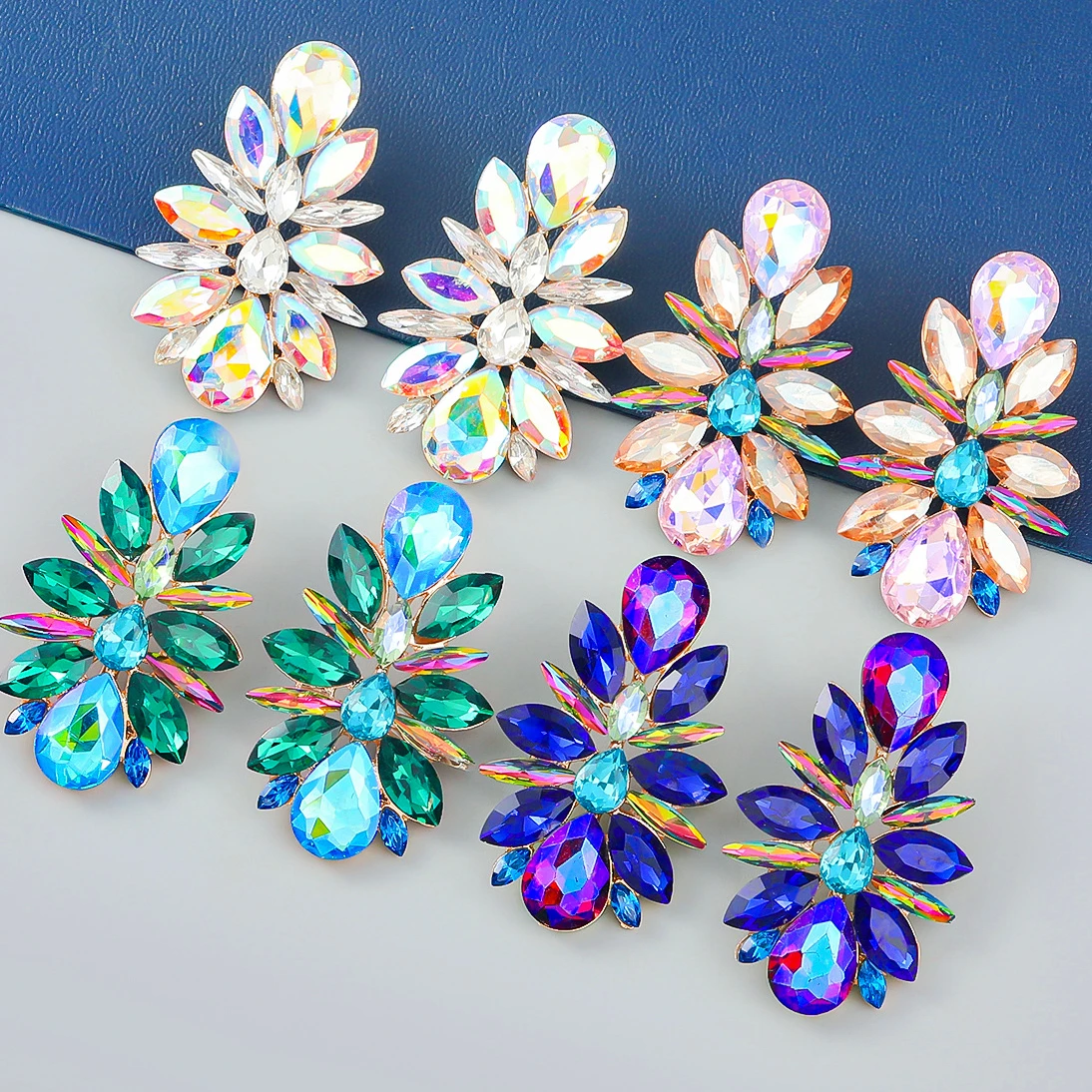 

Vintage Colorful Flower Dangling Drop Earrings Jewelry Accessories For Women