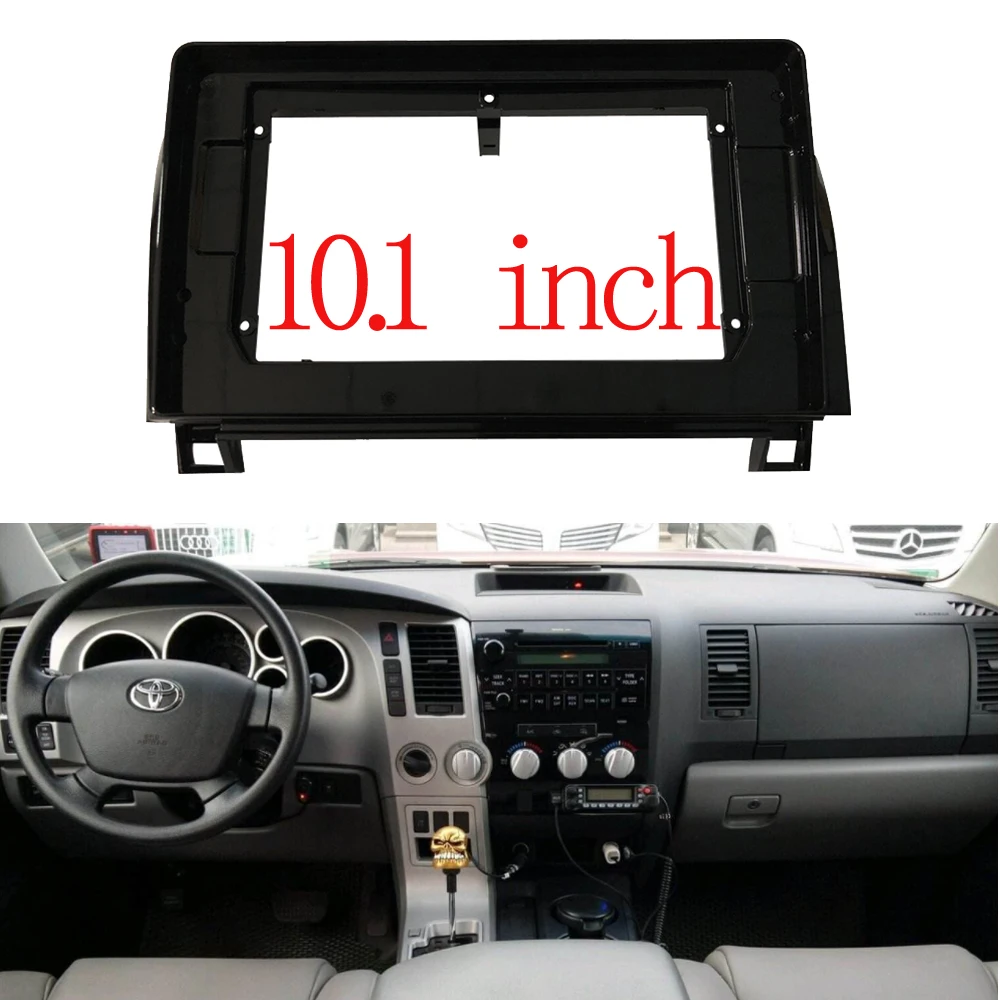 

2 Din Car DVD Frame Audio Fitting Adaptor Dash Trim Kits Facia Panel 10.1inch For Toyota Sequoia Tundra Double Din Radio Player