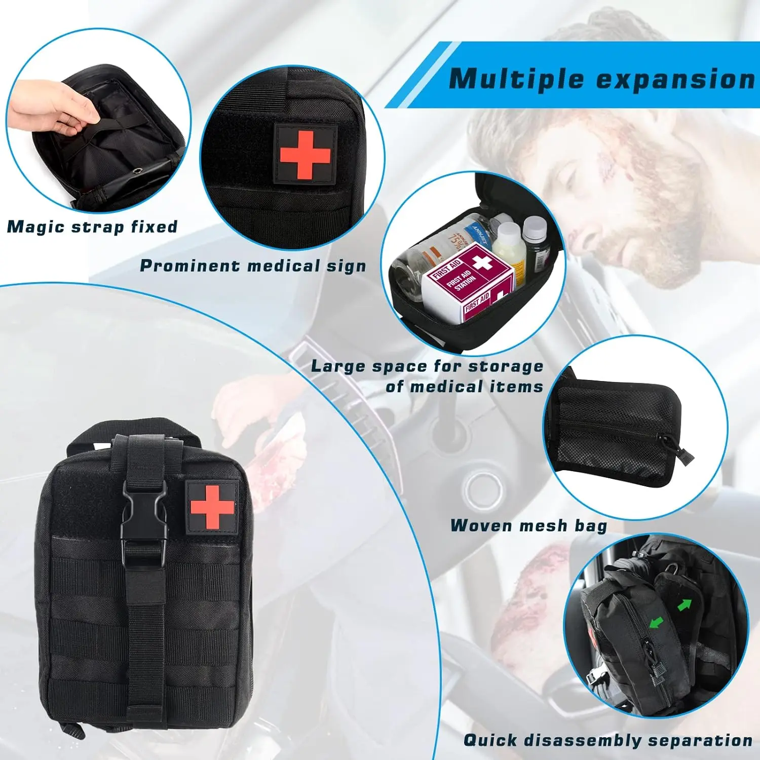 Универсальный тактический автомобильный органайзер на переднее сиденье