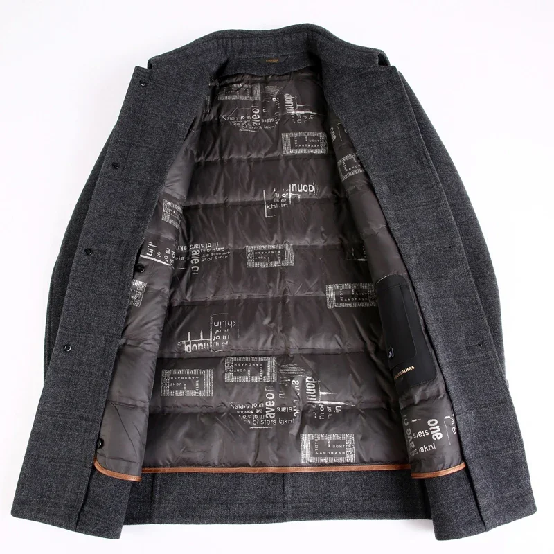 Двусторонняя кашемировая куртка мужские зимние пальто плотное шерстяное